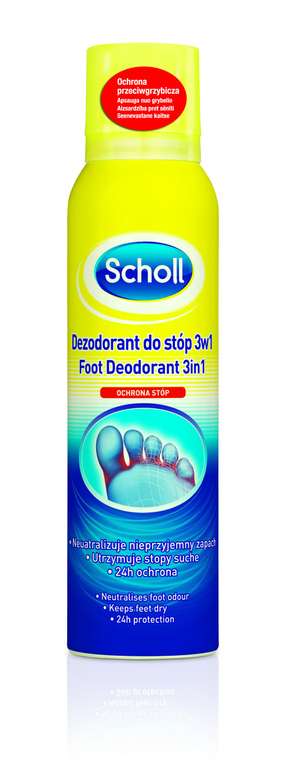 Produkty do pielęgnacji stóp Scholl (kremy, dezodoranty). Akcja 1 + 1 gratis. LIDL