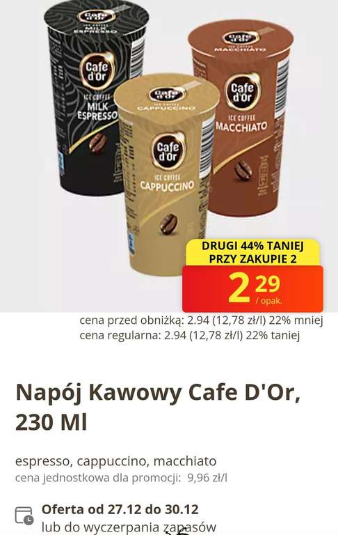 Napój Kawowy Cafe D'Or, 230 MI