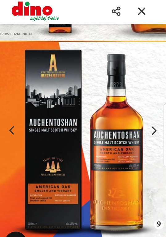 Whisky Auchentoshan 0,7l American Oak Dino