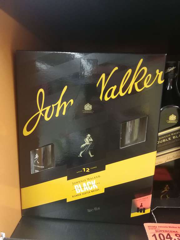 Zestaw Whisky Johnnie Walker BLACK LABEL 0,7L plus 2 szklanki @ ALDI