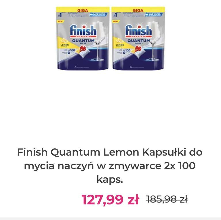 Finish Quantum Lemon Kapsułki do zmywarki 2x 100 kaps. Z kuponem -20zł albo -25zł