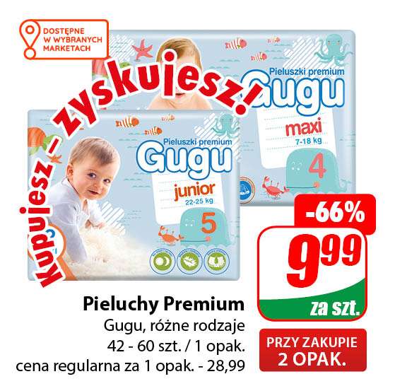 Pieluchy Gugu Premium i Classic (różne rodzaje - cena przy zakupie 2szt.) - DINO