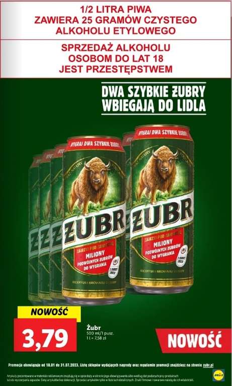 Piwo Żubr 500ml Nowość. Lidl