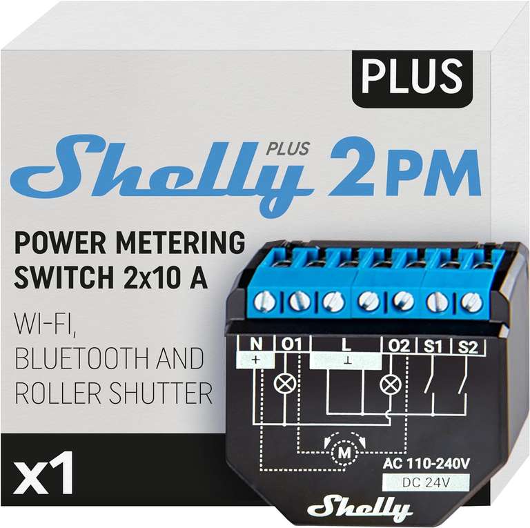 Shelly Plus 2PM 2-kanałowy przekaźnik dopuszkowy/sterownik