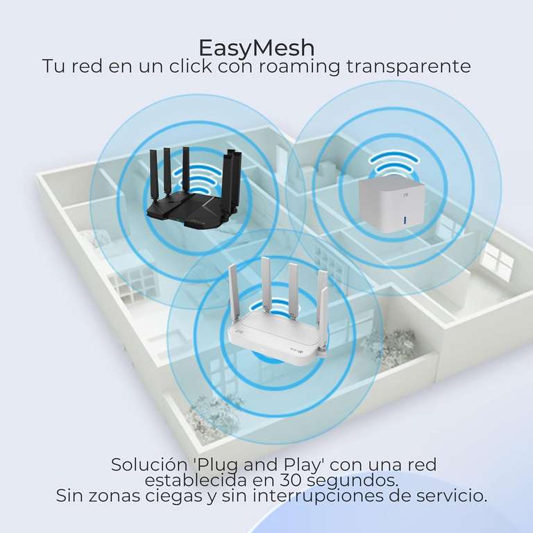 Router WiFi ZTE E1320 - Wi-Fi 6, AX3000, porty Gigabit, mesh