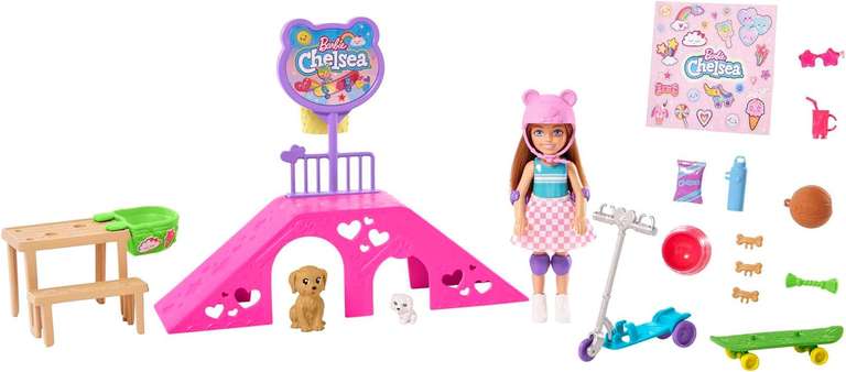 Lalka Chelsea Barbie HJY35 z akcesoriami - skatepark
