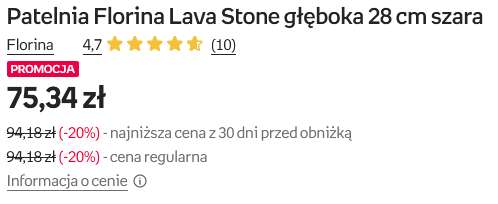 Florina Patelnia Lava Stone Głęboka 28 cm
