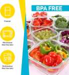 KICHLY - Zestaw szklanych pojemników na żywność - 24 sztuki (12 pojemników, 12 pokrywek), nie zawiera BPA, certyfikat FDA, FSC