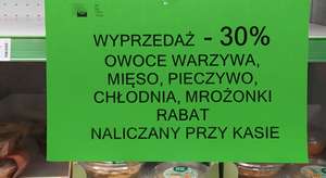 Biedronka- Szczecin, bałtycka 25c. Wyprzedaż 30% - Owoce, warzywa, mięso, pieczywo, chłodnia, mrożonki