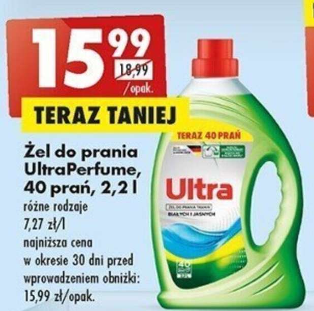 Żel do prania 2.2l Ultra Perfume, 40 groszy za pranie @Biedronka
