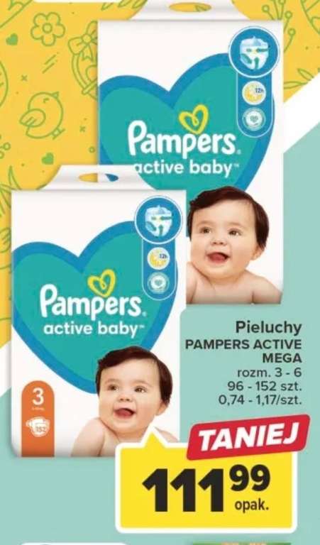 Pampers Active Baby rozmiar 3-6 Carrefour