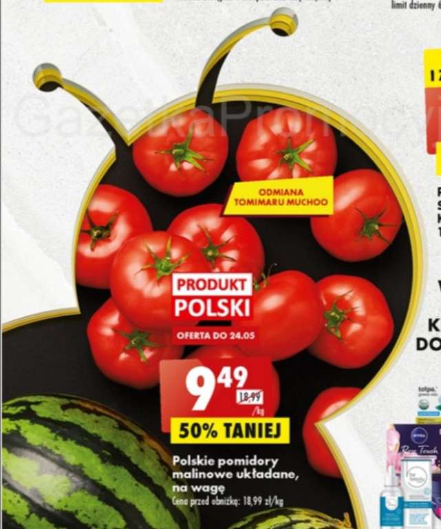Pomidory malinowe 1kg. Biedronka