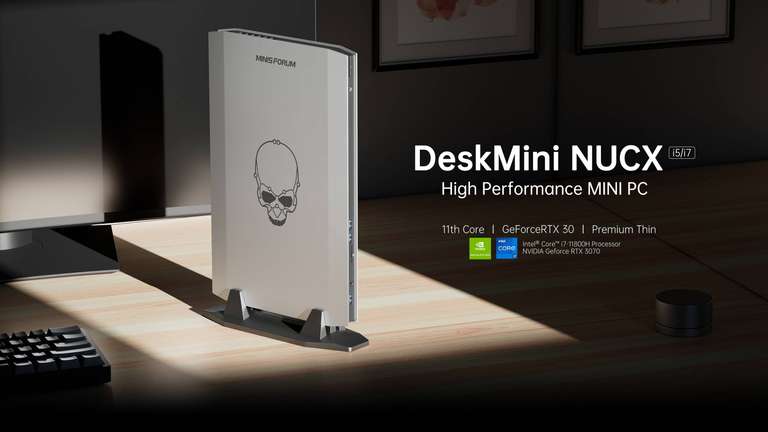 MINIS FORUM NUCX I7 Mini PC Windows 11 Pro, Intel Core i7 11800H 32 GB DDR4 1 TB SSD z NVIDIA GeForce RTX 3070 125W