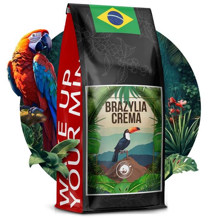 Kawa ziarnista mieszana Blue Orca Coffee BRAZYLIA Crema 1kg 1000 g
