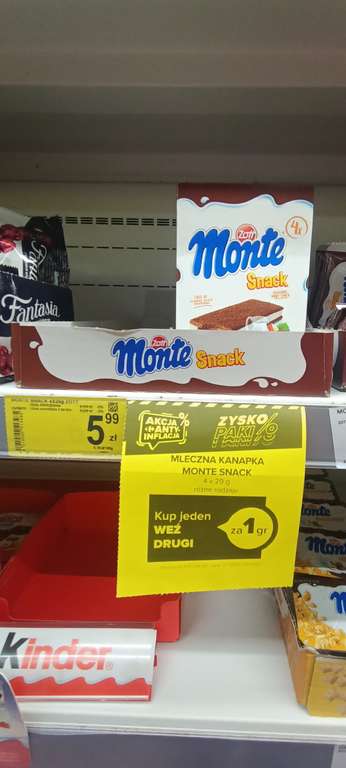 Monte Snack 4x29g (łączna cena przy zakupie 2 opakowań) Carrefour Piła