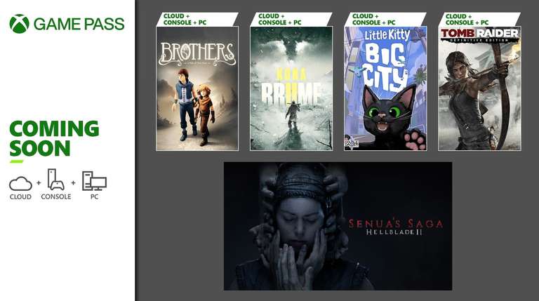 PC / Xbox Game Pass Maj: Little Kitty Big City, Senua's Saga: Hellblade 2, Brothers: A Tale of Two Sons (Remake), Tomb Raider i więcej..