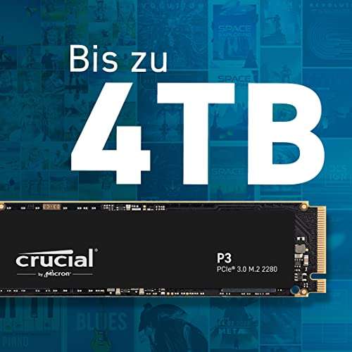Dysk SSD Crucial P3 1TB M.2 PCIe Gen3 NVMe, do 3500 MB/s - CT1000P3SSD8 @Amazon.de €39.08