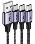 Kabel TOPK USB-C 2m 3szt w oplocie QC3.0 QC2.0
