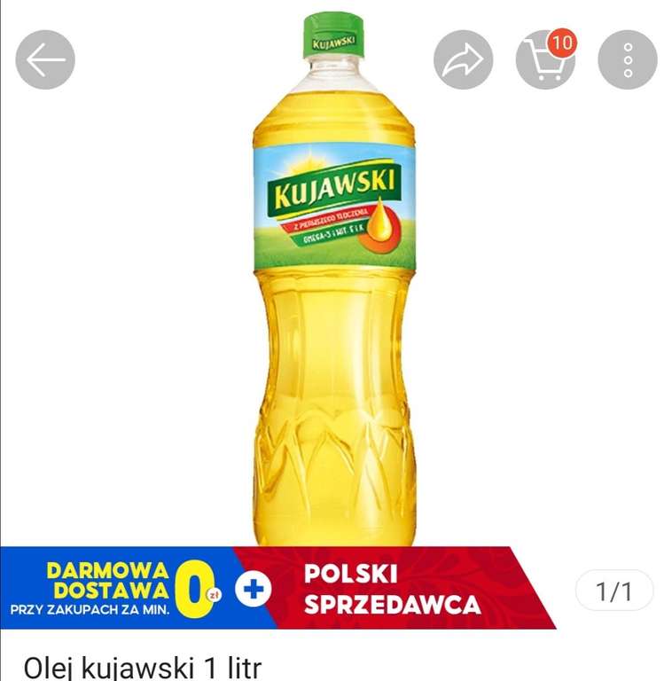 Olej Kujawski 7.46 zł za litr
