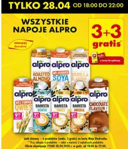 Wszystkie Napoje Alpro - 3+3 gratis :) - Biedronka