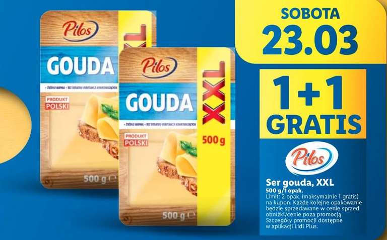 Ser Gouda 500 g 1 + 1 gratis @Lidl