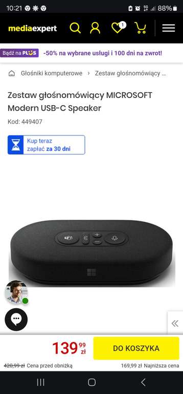 Zestaw głośnomówiący Microsoft modern usb-c speaker