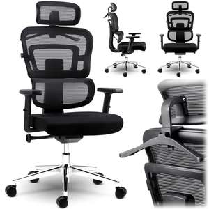 Fotel biurowy krzesło biurowe obrotowe czarne Sofotel Nicea premium @ Empik