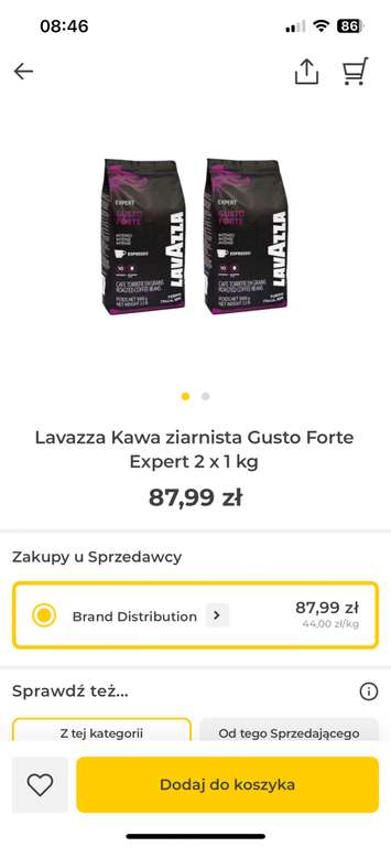 Lavazza Kawa ziarnista Gusto Forte Expert 2 x 1 kg