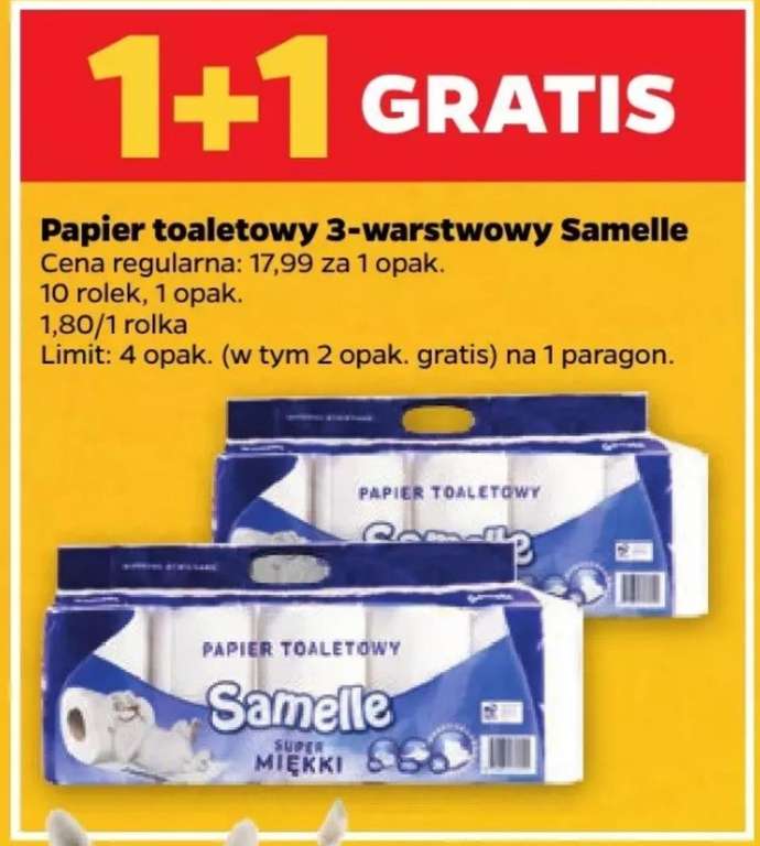 Papier toaletowy 3-warstwowy Samelle (1+1 Gratis)