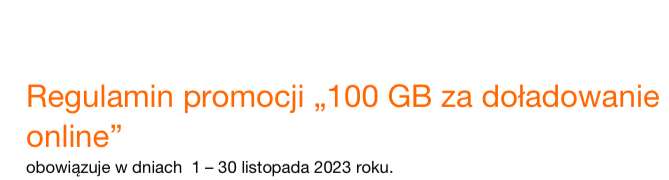 Środa z Orange 100GB