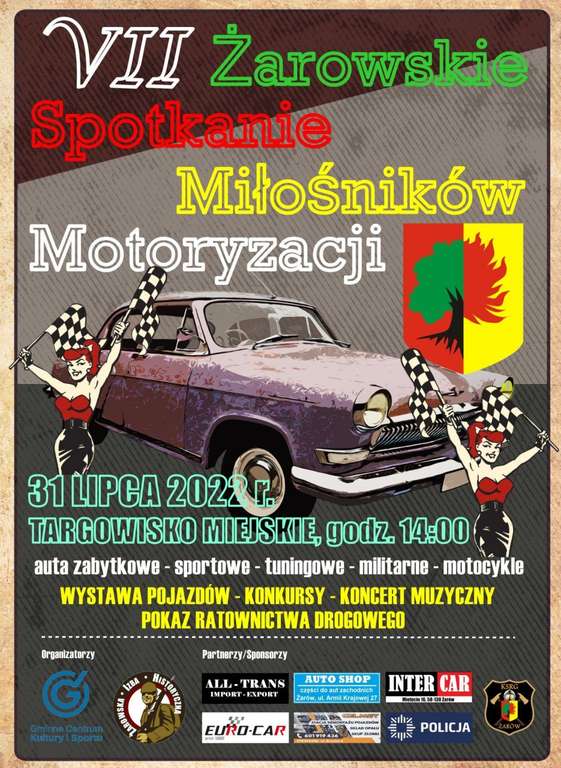 VII Żarowskie Spotkania Miłośników Motoryzacji Wstęp Darmowy (31.07.2022)