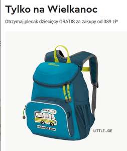 Przy zakupie produktów dla dzieci za min. 389 zł w gratisie niebieski plecak dziecięcy LITTLE JOE (wartość 115-230 zł) @Jack Wolfskin