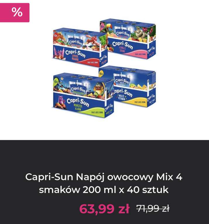 Capri-Sun Napój owocowy Mix 4 smaków 200 ml x 40 sztuk