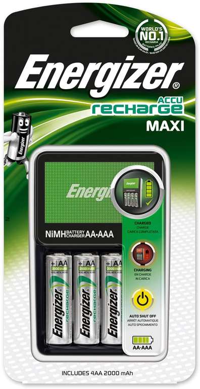 Energizer. Ładowarka akumulatorów AA/AAA + 4 szt. AA 2000 mAh