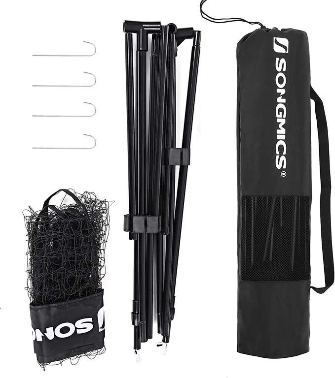Siatka do badmintona / tenisa o długości 5 m (regulacja wysokości 90-155 cm, metalowa rama, torba do przenoszenia) @ Amazon