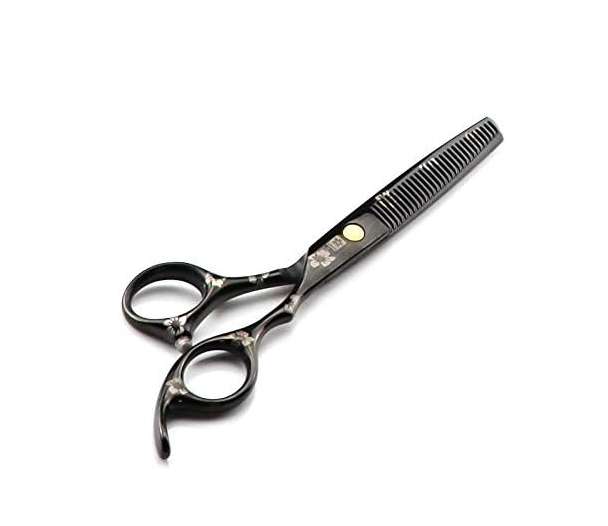 JIESENYU Wysokiej klasy profesjonalne nożyczki fryzjerskie 15,24 cm ze stali 440C do salonu fryzjerskiego, galwanizacja czarne2 (5,5)
