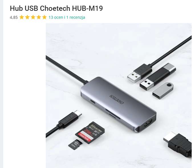CHOETECH HUB-M19 | 7w1 | USB-C | 4K