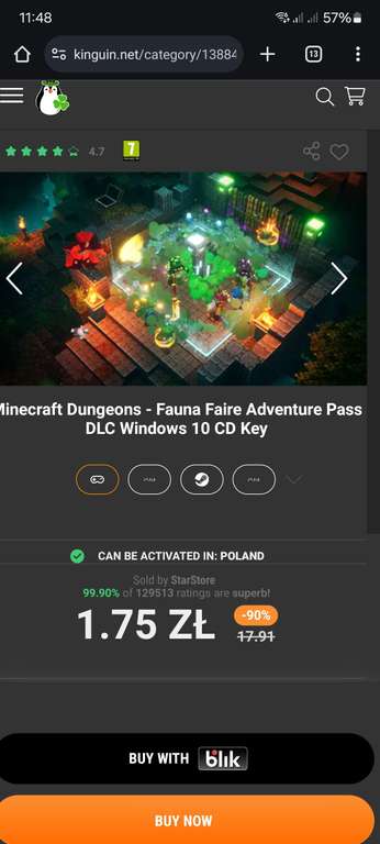 Minecraft Dungeons - Fauna Faire Adventure Pass DLC Windows 10 CD Key