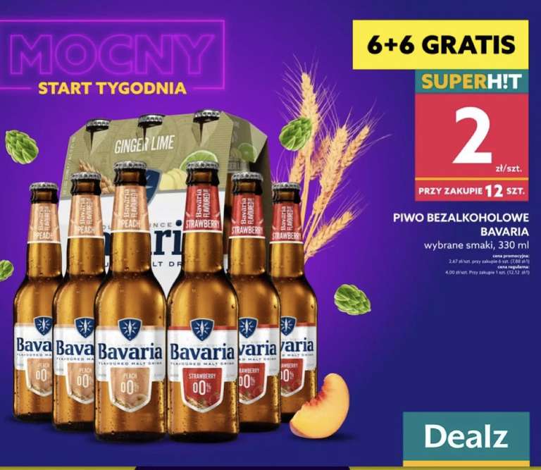 Piwo Bezalkoholowe Bavaria 6+6 gratis w Dealz