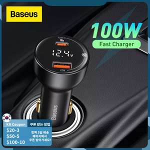 Ładowarka samochodowa Baseus 100W podwójny Port USB-C QC PD 3.0