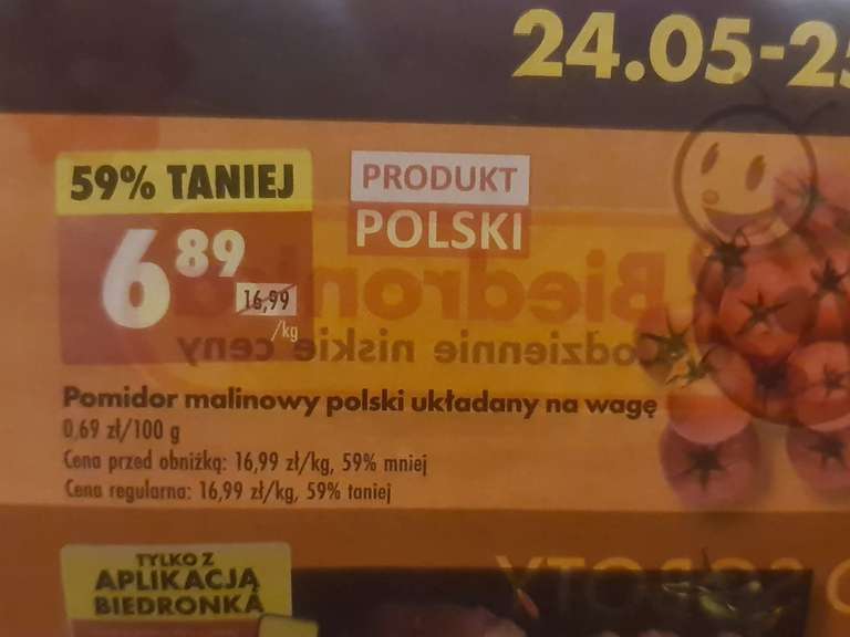 Promocja weekendowa: pomidor malinowy polski układany na wagę 1kg w Biedronka