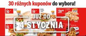 30 różnych kuponów KFC od 4 stycznia