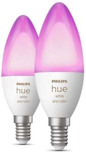 Philips Hue White and Color Inteligentna Żarówka LED, Biały, 5.3 W, 2 Sztuki, E14