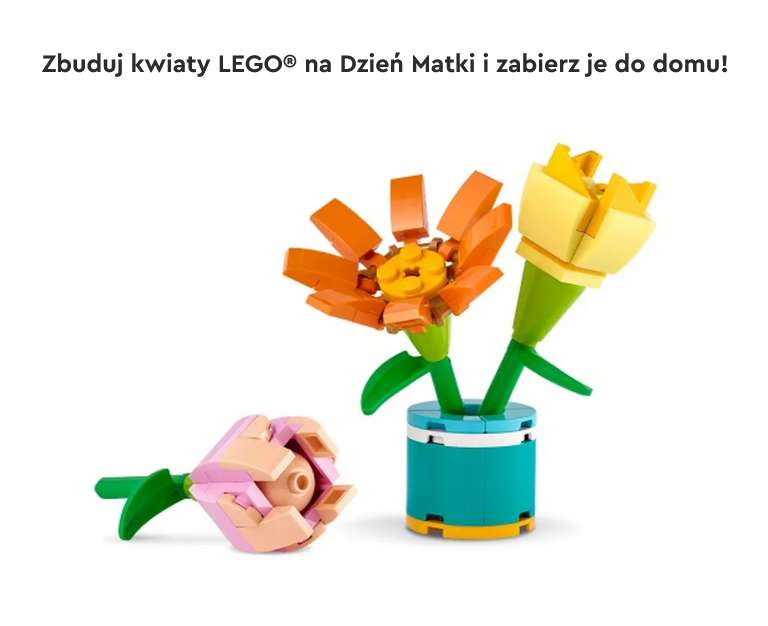 Zbuduj i zabierz do domu darmowe kwiaty LEGO na Dzień Matki