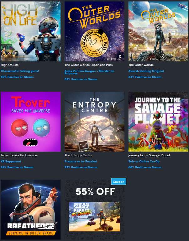 Humble Spaced Out Bundle - kosmiczna paczka gier (High On Life, The Outer Worlds, Journey To The Savage Planet itd) @Steam