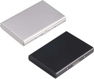 2x Vicloon Metalowy portfel na karty, ultra cienkie, aluminiowe, metalowe portfele blokujące RFID