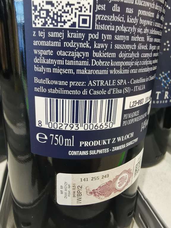 Włoskie wino Astrale czerwone wytrawne - Biedronka Łódź przy zakupie 2 szt