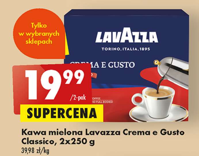 2 opakowania (2 x po 250 g) kawy mielonej Lavazza Crema e Gusto Classicco