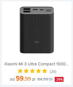 Powerbank Xiaomi Mi 3 Ultra Compact 10000mAh Czarny