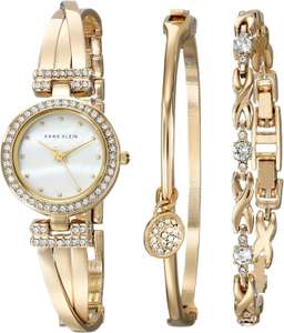 Anne Klein Damski wysokiej jakości kryształowy zegarek i bransoletka z akcentami